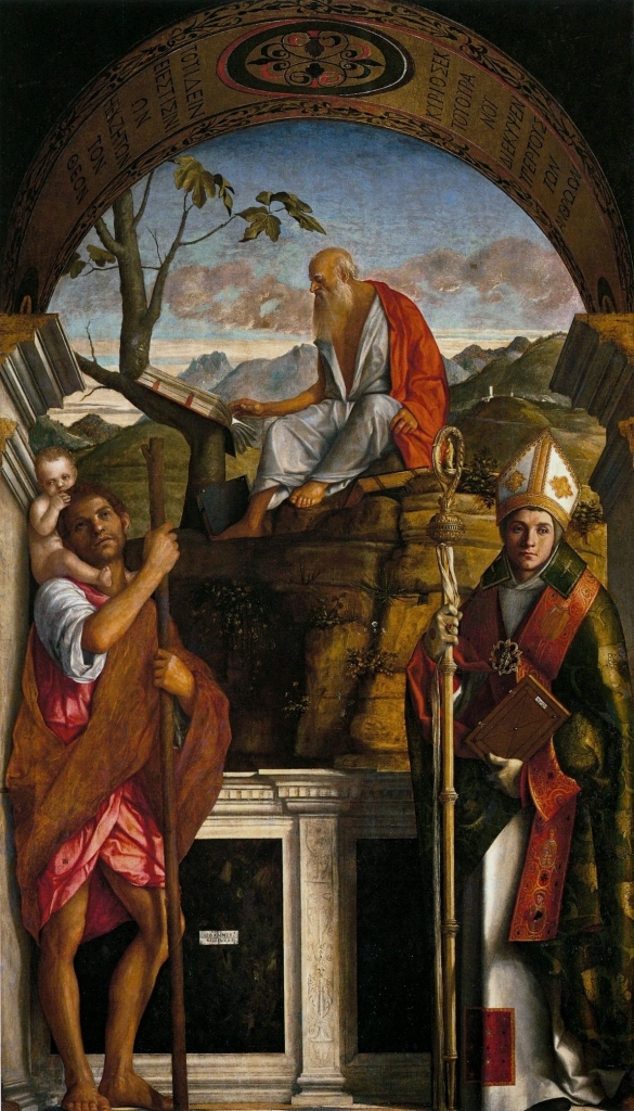 Святые Христофор, Иероним и Людовик Тулузский (1513). ц.