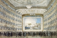 Интерьер венецианского театра Ла Фениче (La Fenice - феникс) в 1837 году.